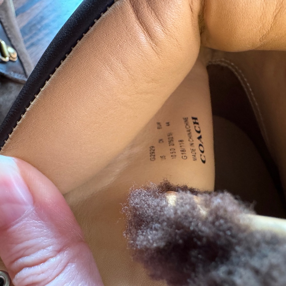 Coach Dark Brown Men's Boots with Tan Accents - Picture 5 of 5